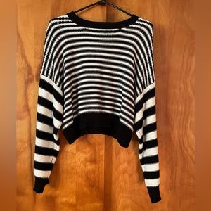 Forever 21 Oversized semi Cropped Striped Sweater